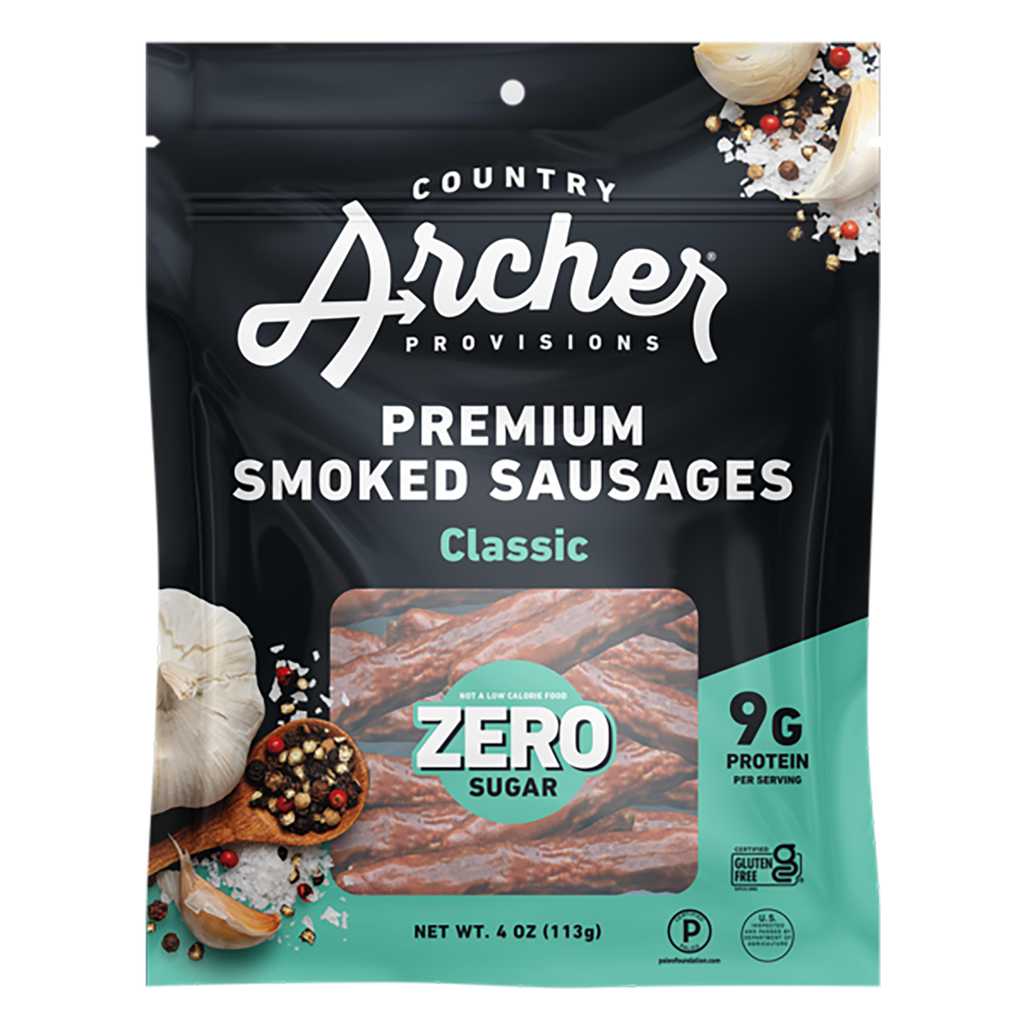 10PK ZERO SUGAR CLASSIC SMOKED SAUSAGES DISPLAY