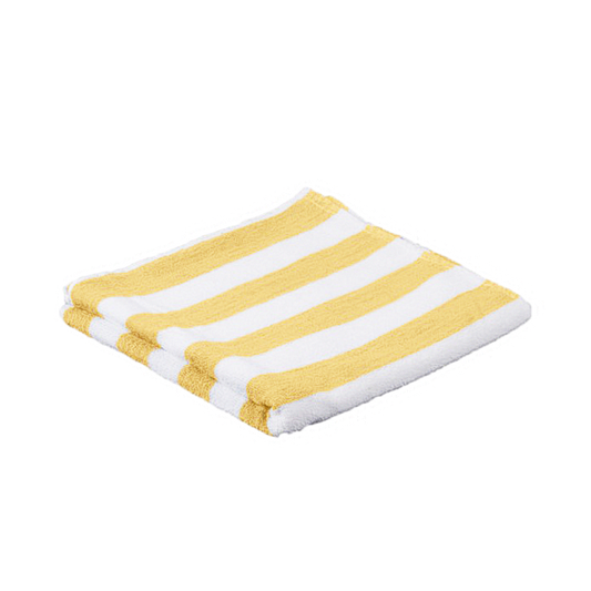 YELLOW/WHITE STRIPED CABANA/POOL TOWEL