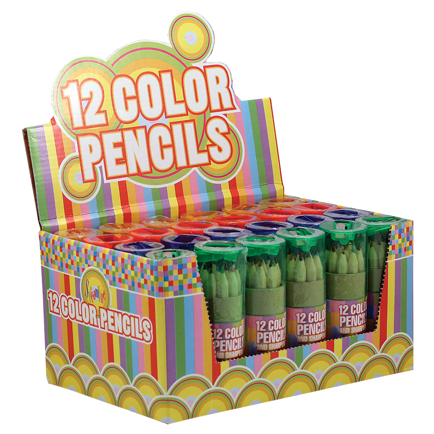 24PC MINI COLOR PENCILS DISPLAY