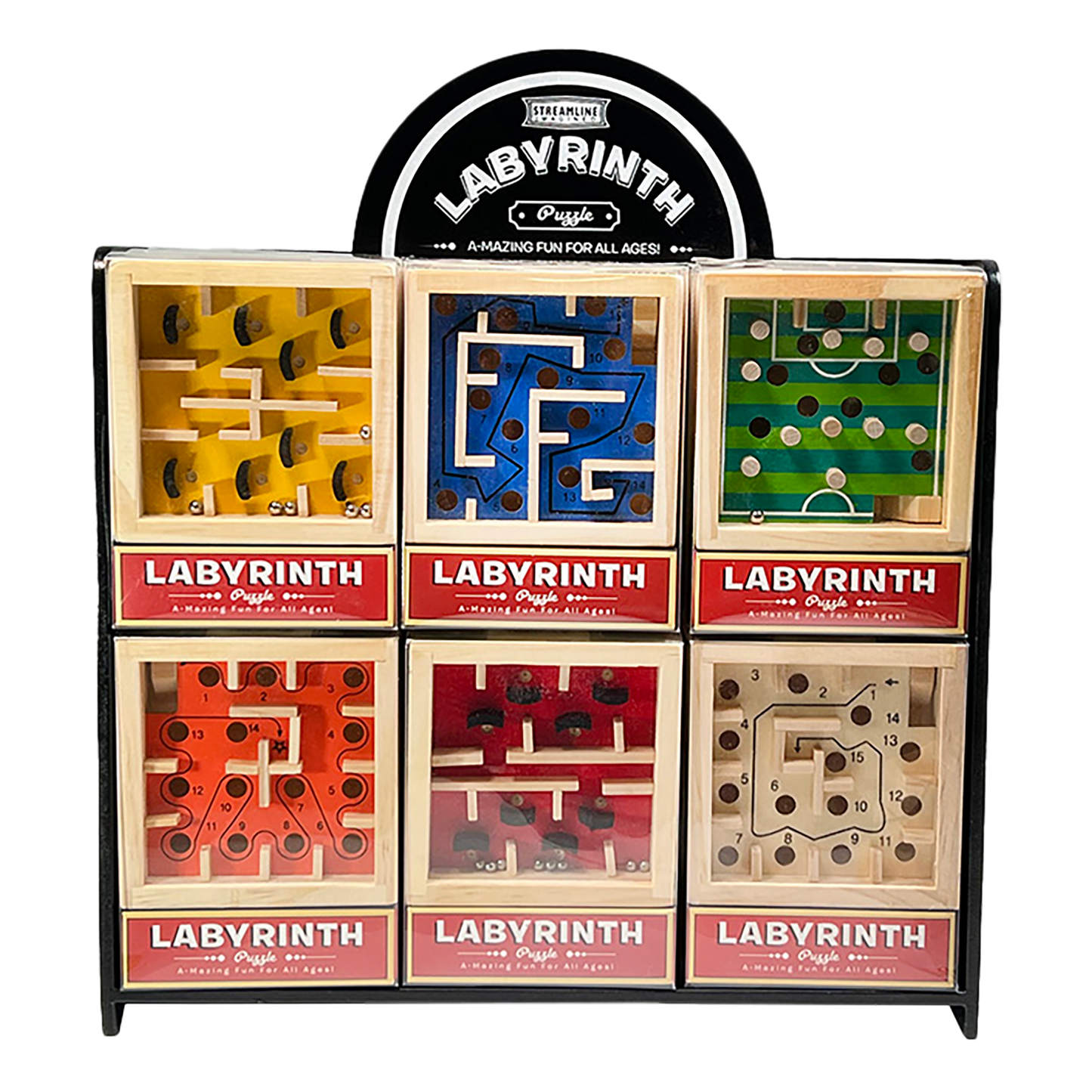 18PC LABYRINTH PUZZLES DISPLAY