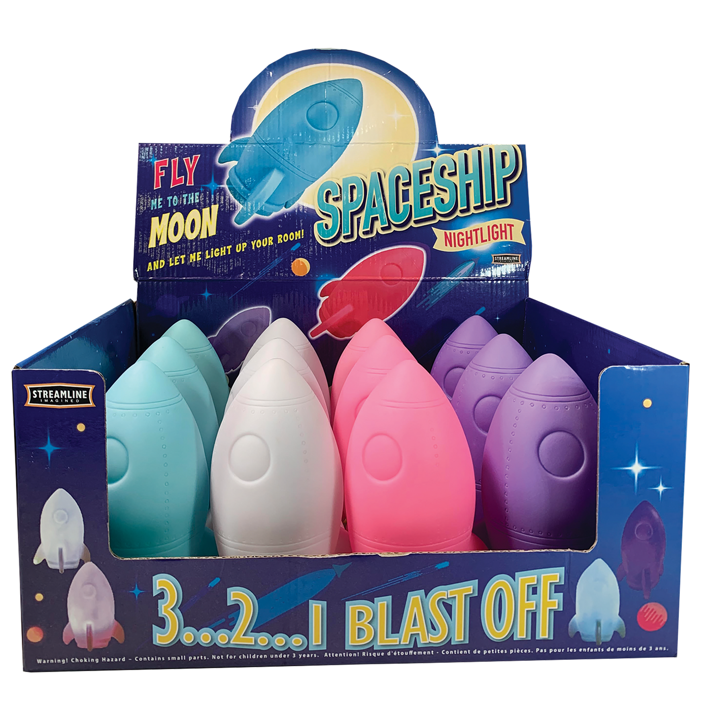 12PC SPACESHIP NIGHT LIGHT DISPLAY