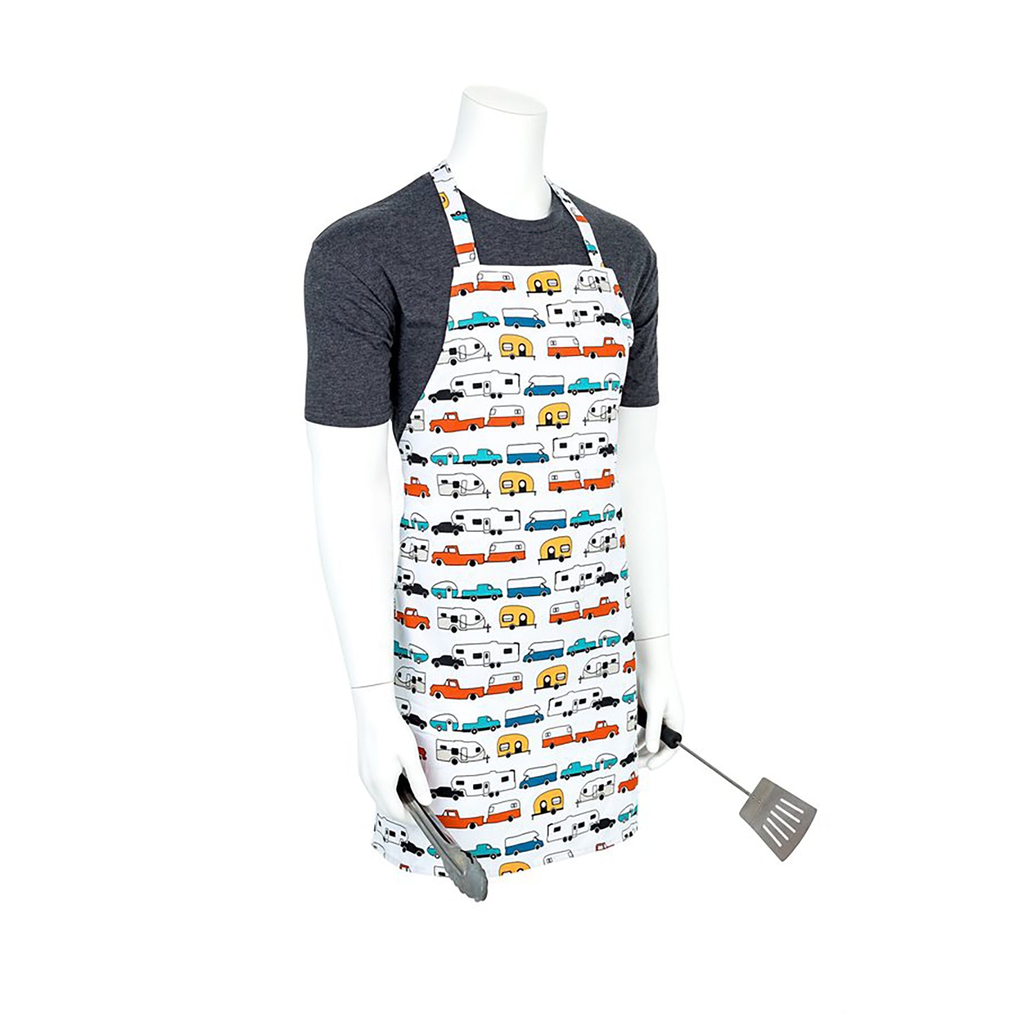 WHITE RETRO RV PATTERN APRON